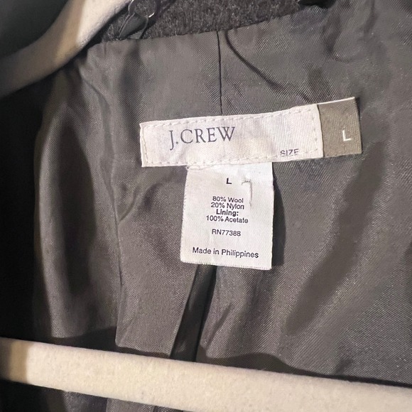 J. Crew Wool Blend Belted Coat in Dark Olive,‎ Women's Size Large - Picture 9 of 11